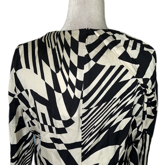 NWT Zara Black & Ivory Satin Front Pleat Asymmetrical Blouse - Bloggers Fave - L - Picture 13 of 16